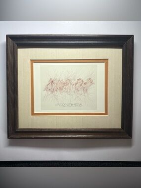 1983 Kentucky Derby Festival Framed Horse Racing Print Vintage Louisville Decor